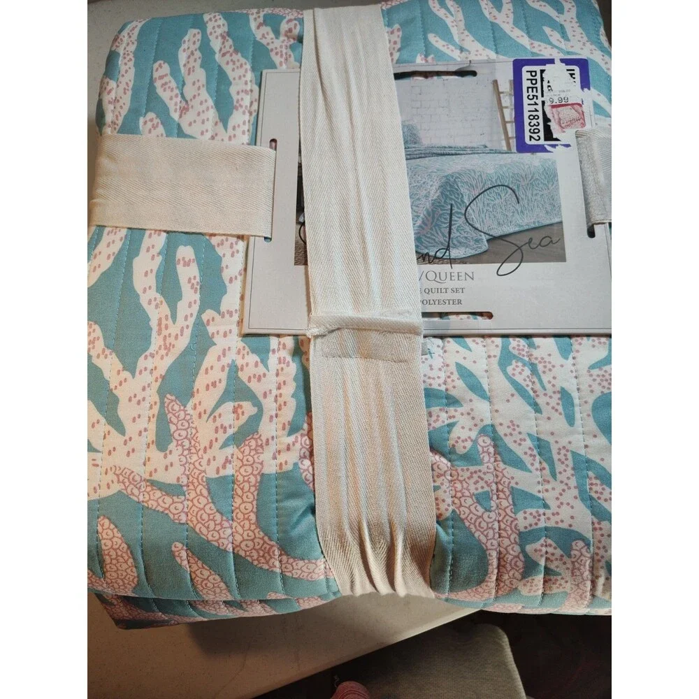 Sun And Sea Three-piece Quilt Set 1 Quilt Two Shams (932)